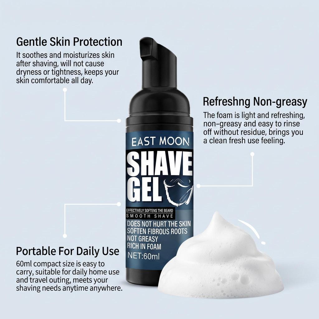 Men Shaving Mousse Foam For Hydrated Sensitive Skin Soothing Post-Shave Discomfort Quick Soften Hair Roots Smooth Shaving Cream