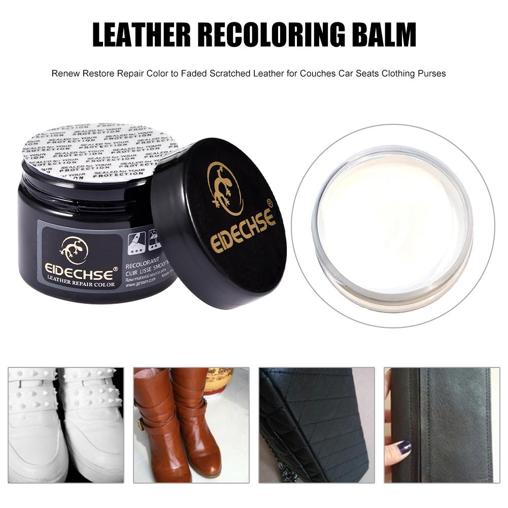 Leather Recoloring Balm Renew Restore Repair Color To Faded Scratched Leather for Couches Car Seats Clothing Purses 1.7 Oz