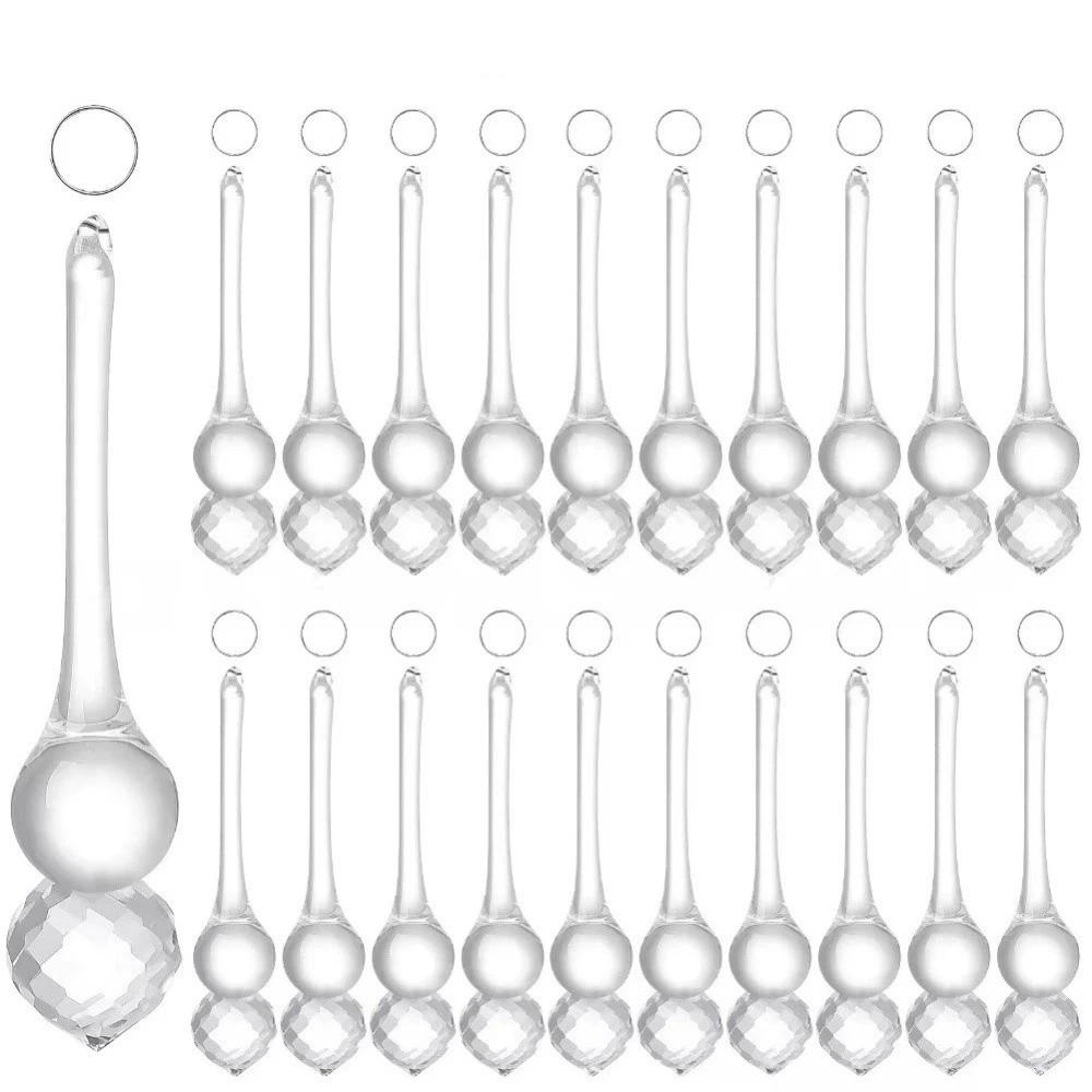 10 قطع زينة تعليق على شكل دمعة عيد الميلاد زينة عيد الميلاد على شكل قطرة مطر شفافة إكسسوارات ستائر