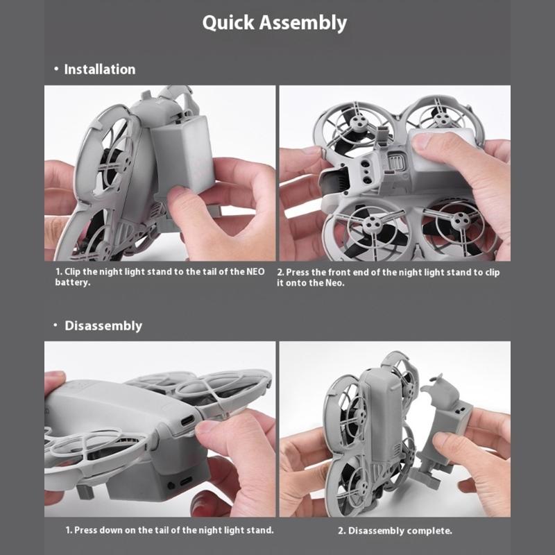 Elevateds Drones Landing Gear With Builts In LED Light For Drones Enhances Safety Obstacle Clearance During Night Flight