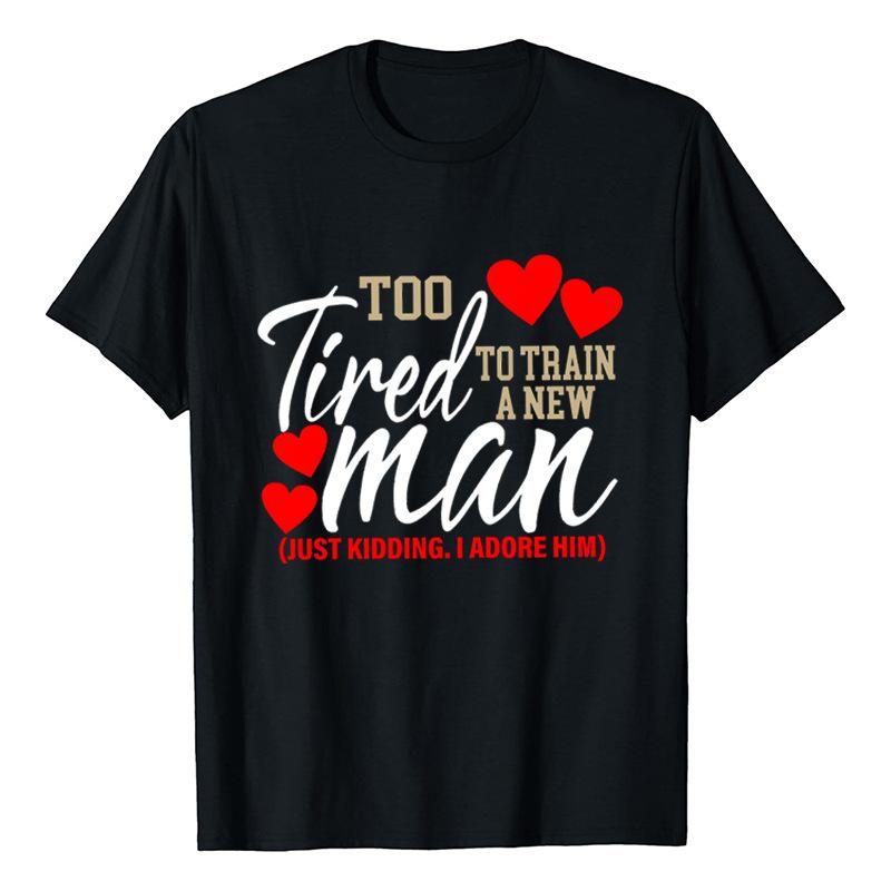 Lovers Valentine's Day Love Printed Trendy High Street Fashion Short Sleeve Casual Versatile Loose Cotton Short Sleeve Top T-Shirts Unisex