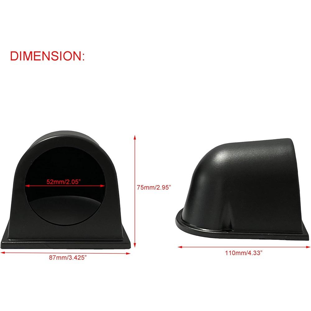Einzel-Manometerhalterung – 52 mm Universelles Armaturenbrett-Pod – ABS-Kunststoff, Verzugsfrei – Für Autos, Lkw, Boote, Motorräder – Sicht auf Augenhöhe