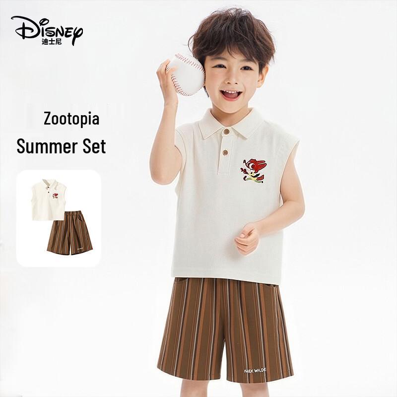 Disney Nick Wilde Boys Summer Sleeveless Set 110 кофейный полосатый