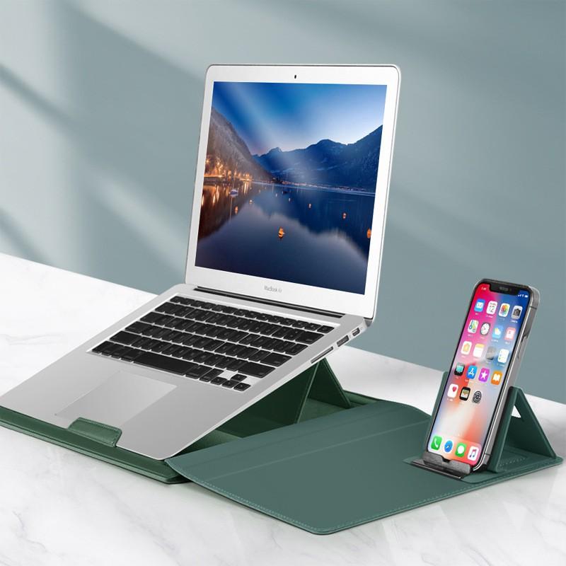Multifunctional 5-Piece Laptop Sleeve Set With Stand MacBook 13 15 Inch PU Leather Inner Case In 7 Colors