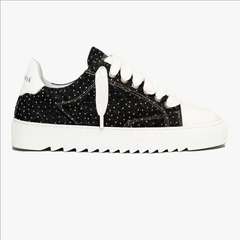 Thick Baseplate Shoes Men'S And Women'S Leather Color Matching Lace-Up Light Luxury Casual Shoes Versatile Trendy Sports Shoes