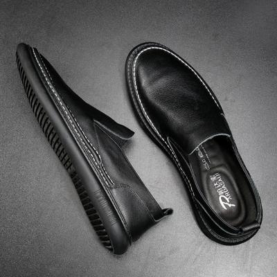 New High End Men Genuine Cow Leather Casual Shoes Spring Autumn Slip-on Leisure Comfortable Flat Shoes Trend Luxury Loafers