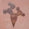 Weather Resistant Outdoor Rust Patina Finish Iron Cactus Sculpture For Garden Decoration And Potted Plant Reinforcement