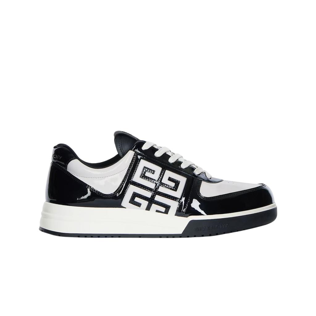 (w) Givenchy G4 Sneakers In Patent Leather Black White