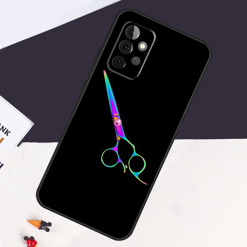 Hair Stylist Scissors Brush Switch Case For Samsung Galaxy A13 A35 A15 A55 A53 A33 A36 A56 A26 A16 A22 A32 A52 A54 A34 A05 A06