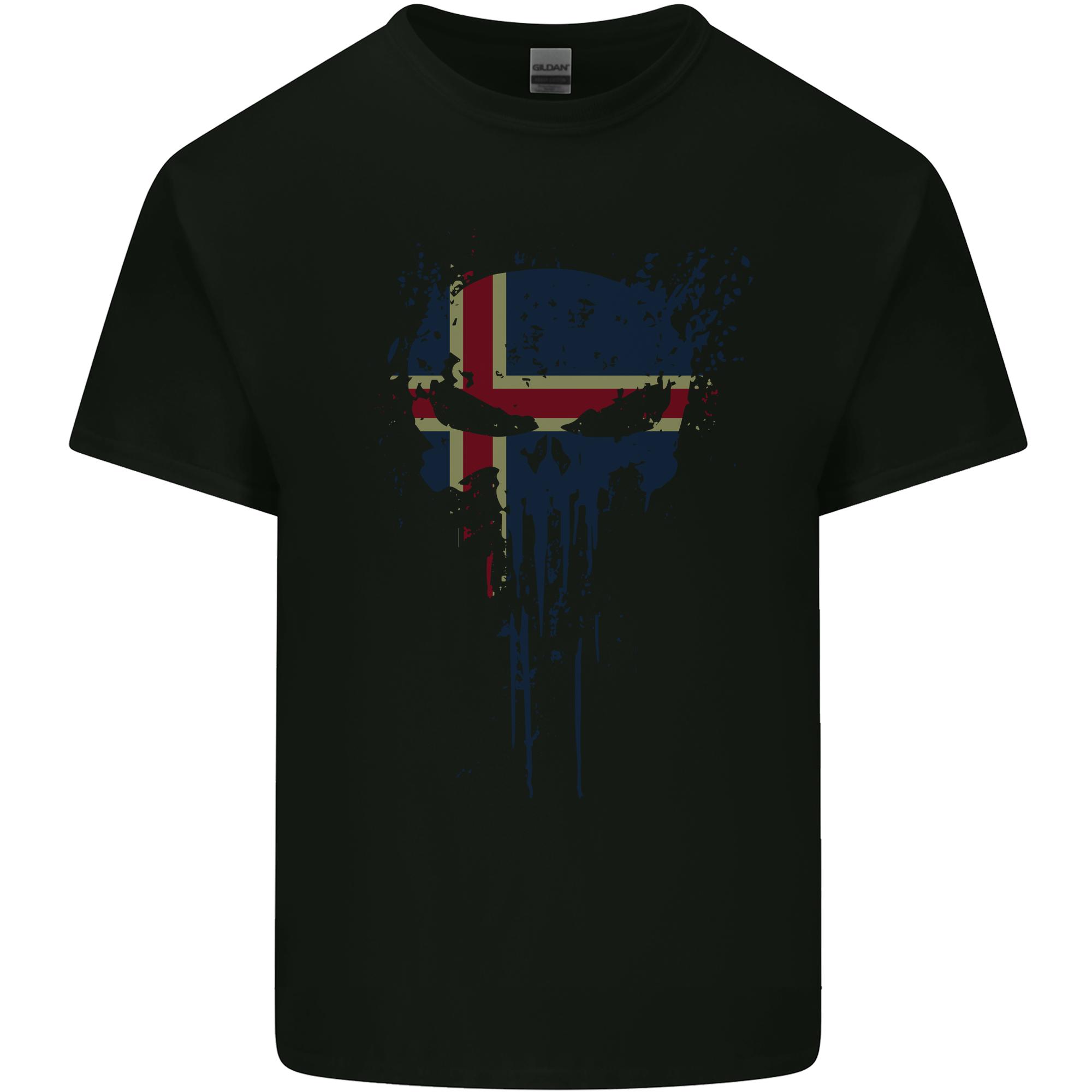 Iceland Skull Gym Training Bodybuilding Unisexs Light Cotton TShirt S