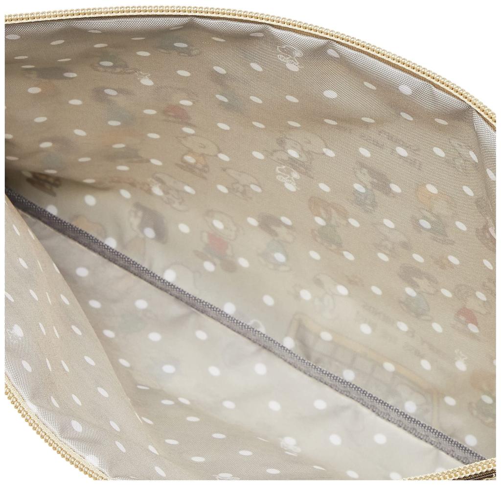 2 Size Pouch Set Compact Snoopy Bus Stop Brown [Hapitas]