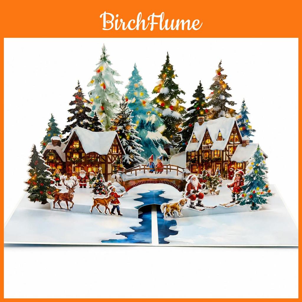 Christmas Snowman 3d Popup Card With Laser Cut Design For Holiday Gift Giving