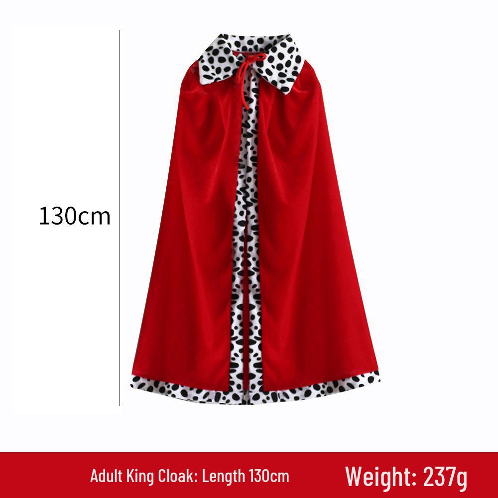 King's Halloween & Birthday Cape Set with Crown & Scepter for Kids & Adults