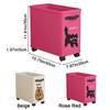 Cartoon Animal Print Rolling Storage Cart Cute Dirty Clothes Basket Laundry Basket  Kitchen