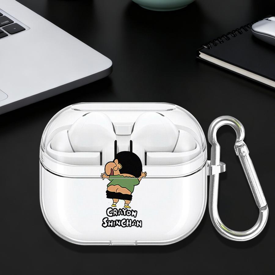 Anime Crayon ShinChan Case For Samsung Galaxy Buds 2Pro 3 FE Live 4Pro 4 Pro 2 3Pro Clear Earphone Cases Cover With Hook Buds Pro