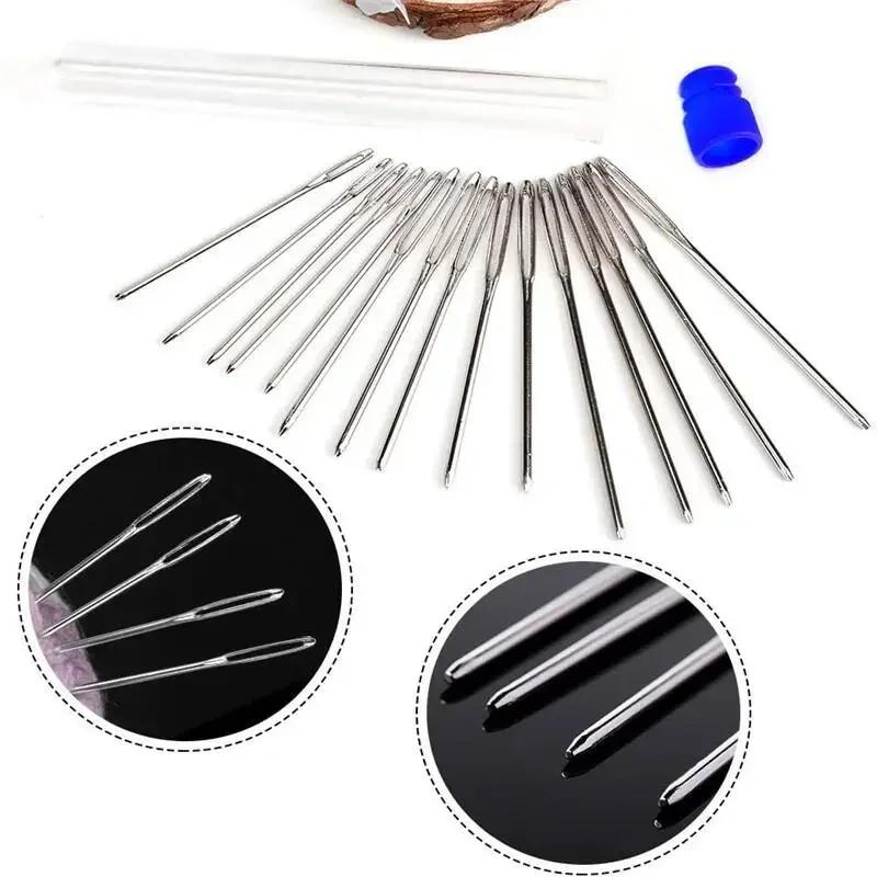 50pcs Large Eye Hand Sewing Needles 3 Sizes Blunt and Pointed Tips Multipurpose Tools for Embroidery Stitching Craft Accessories