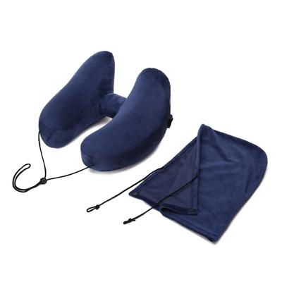 Mogoti Neck Air Travel Neck Pump Neck Comfortable for Compact Hat Overseas Travel Overnight Relaxing Storage Pouch Navy Pillow, Pillow, Pillow,