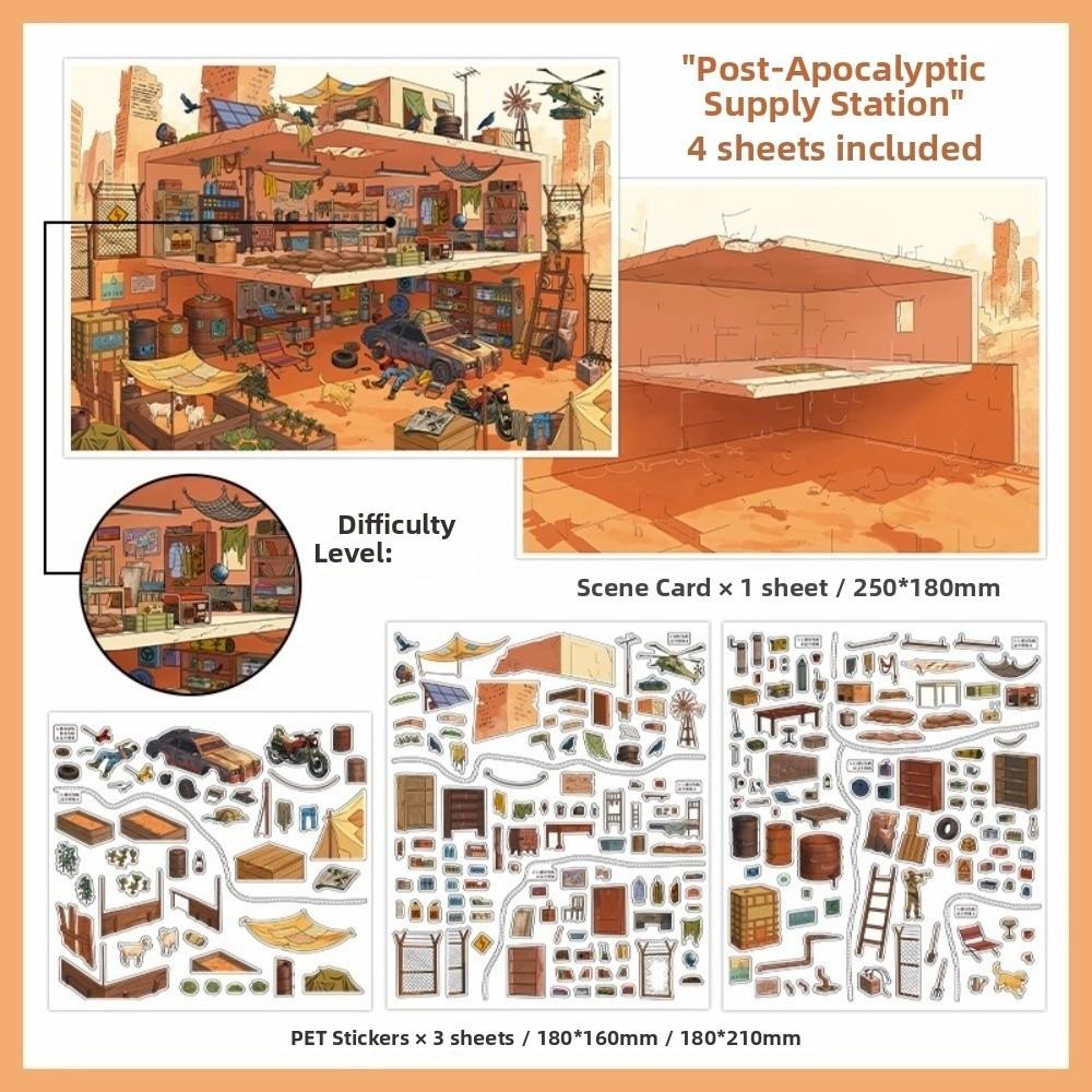 My Home Theme Cabin Scene Stickers Cottage 3D Stacking Stickers Landscape Stickers  Art Crafts