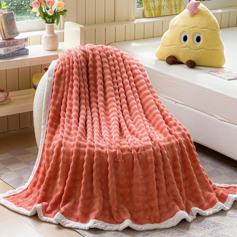 All-season Bedroom Throw Blanket Flannel Blanket Imitation Fur Tuscan Rabbit Velvet Blanket Multifunctional Office Nap Blanket