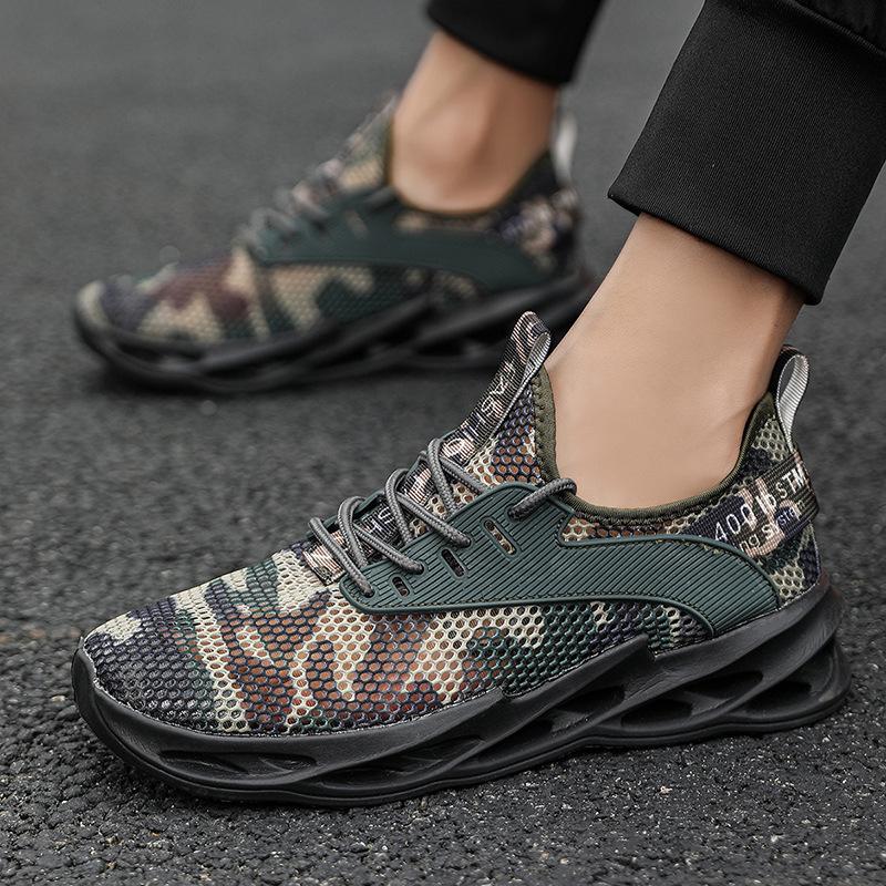 2025 summer large size men's shoes foreign trade outdoor sports lightweight casual shoes trendy men's hollow breathable mesh shoes
