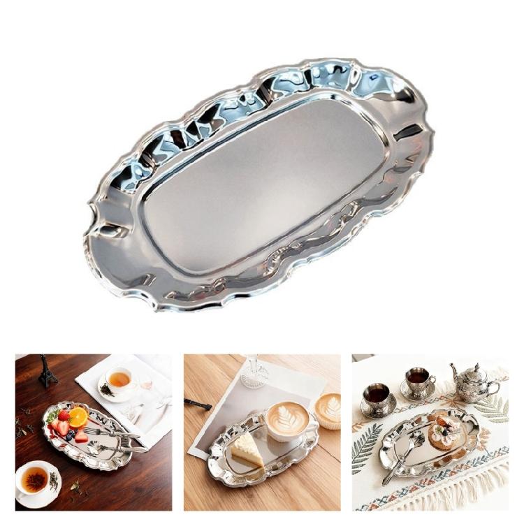 304 Stainless Steel Party Tray Spacious Design Plate For Serving Appetizers Cheese Crackers And Fruits