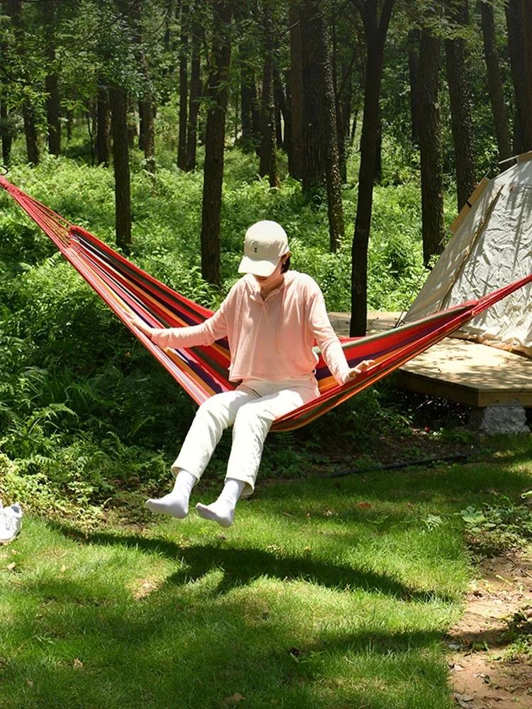 Ultra-Strong Single-Person Canvas Hammock – Lightweight Camping Gear with Carry Bag