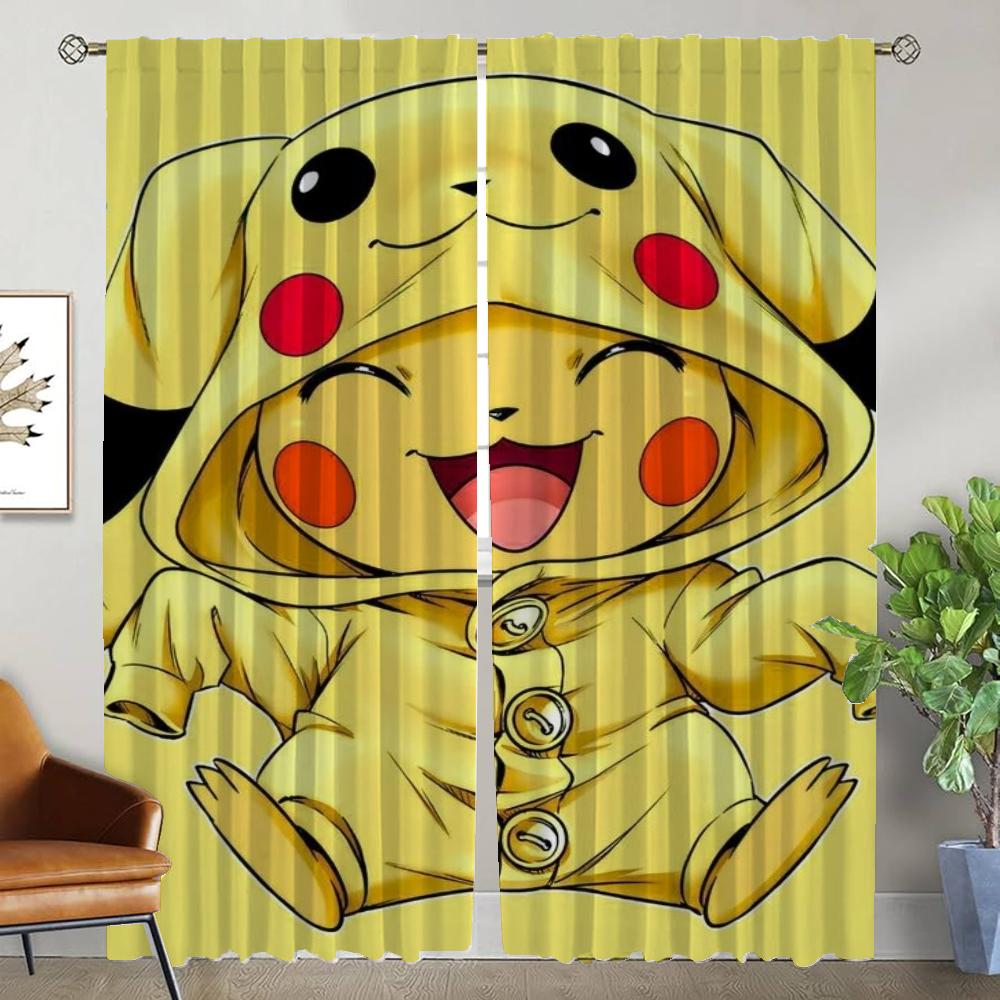 

Плотные шторы для комнаты 2 панели Пикачу Элегантные шторы для комнаты Домашний интерьер Шторы Тюль для спальни Украшения на Хэллоуин W50xH70cmx2pcs-CL