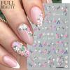 2PCS 3D Embossed Floral Nail Art Stickers Spring Summer Self-Adhesive Nail Decals
