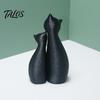 Minimalist Cat Art Cute Black Statue, 3D Printed Figurine with Snuggle Pose, Cuddling Statue Desk Shelf Decor for Home Office, Gift Lovers Lover Ideas