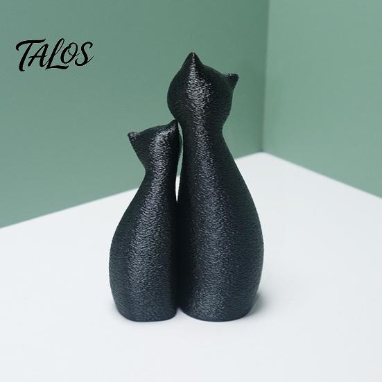 Minimalist Cat Art Cute Black Statue, 3D Printed Figurine with Snuggle Pose, Cuddling Statue Desk Shelf Decor for Home Office, Gift Lovers Lover Ideas