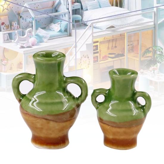 2/3Pcs Mini Ceramic Porcelain Vases Succulent Flower Pots for 45669 Dollhouse