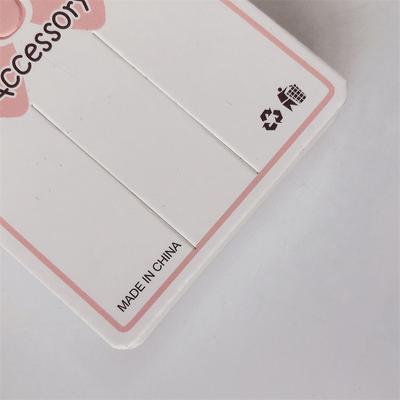 50Pcs Pink Bowknot 2 Pores Display Paper Card Tag For Bracelet Jewelry Hair Accessories Holder Packaging Supplies Small Tool
