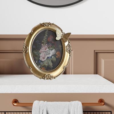 Oval Vintage Photo Frame Card Holder Desktop Resin Picture Hanging or Tabletop Display for Living