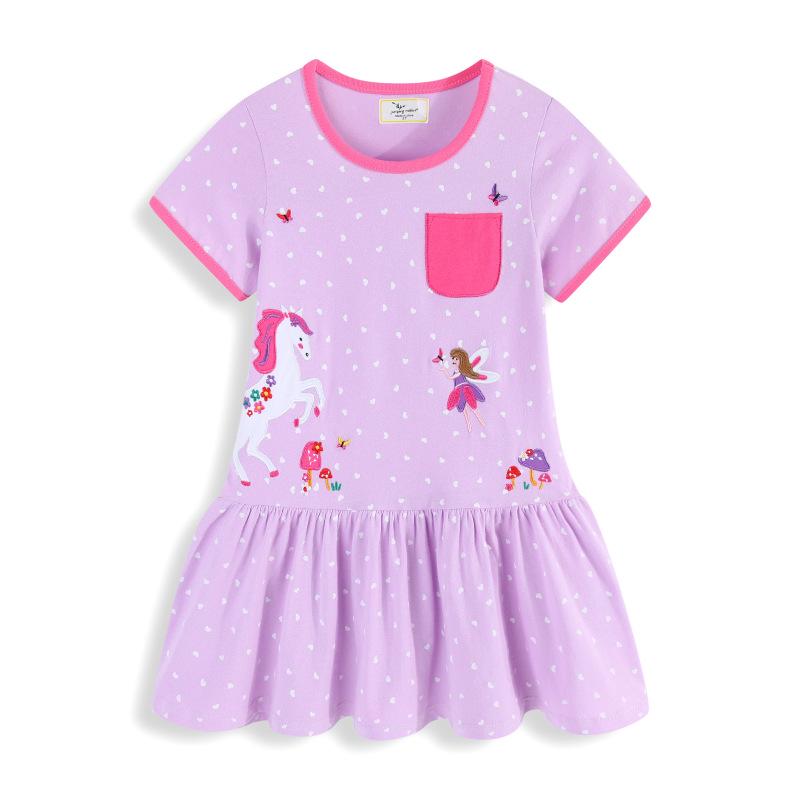 2026 Стильные весенне-летние вышитые платья для девочек в европейско-американском стиле 6T