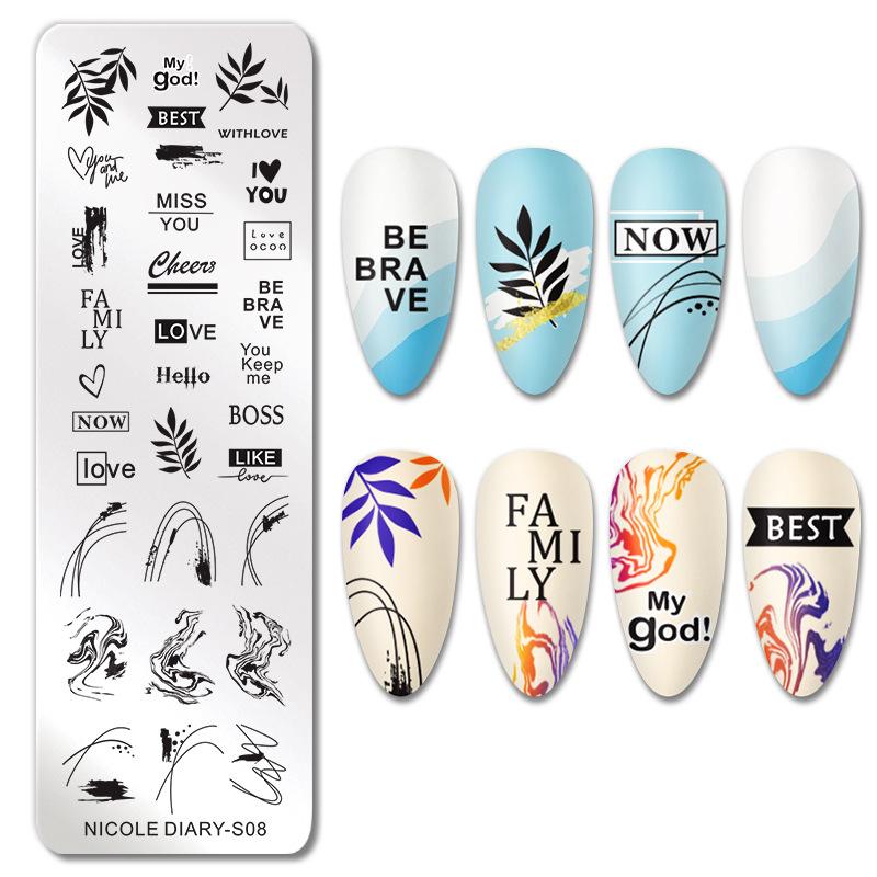 

Штамповочные пластины для дизайна ногтей в форме сердца, трафареты из нержавеющей стали «сделай сам», печать изображений, инструменты для штамповки маникюра