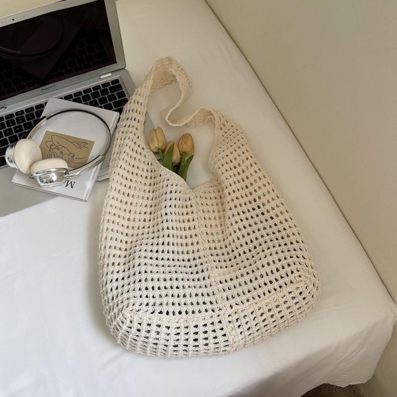 Creative Large Capacity Shoulder Bags Casual Simple Handbags Vintage Multifunctional Woven Shopping Tote Beach Bag