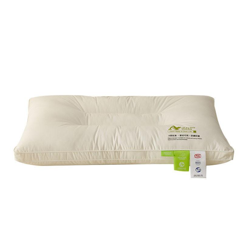 Low Profile Orthopedic Pillow Neck Support Sleep Aid Kids Students Cotton Cover Fiber Fill Hypoallergenic