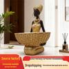 African Ethnic Black & Gold Female Storage Ornament Key Holder