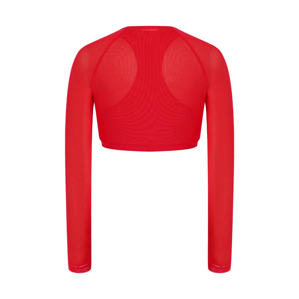 Top Sportivi Hip Hop Dance per Bambine e Ragazze, Manica Lunga, Rete, Crop Top con Gilet Integrato per Yoga, Allenamento, Corsa, Abbigliamento Attivo