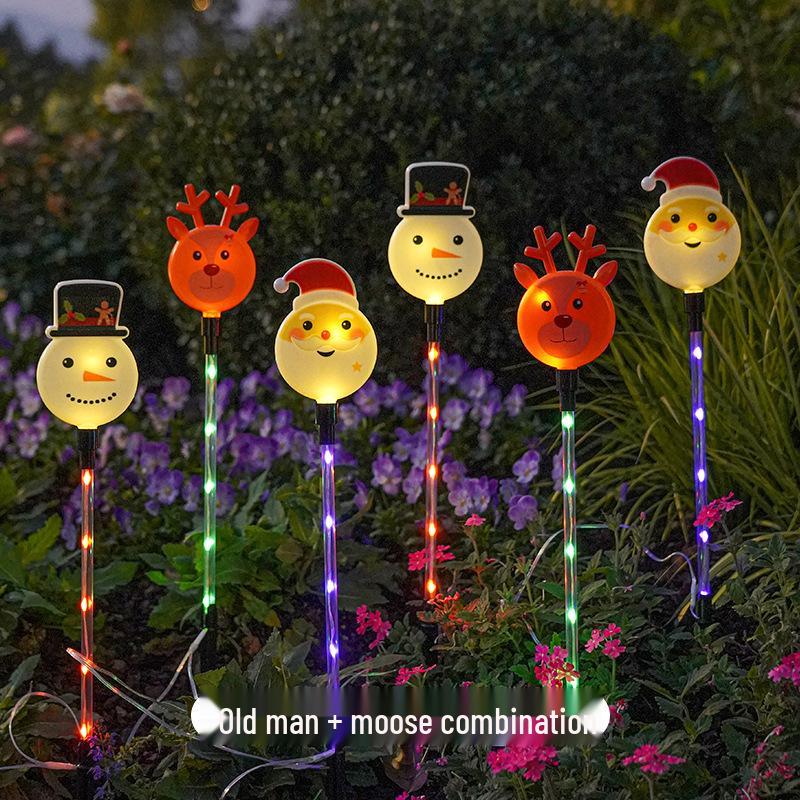 Solar-Powered Outdoor Christmas Snowman String Lights - Waterproof Festive Patio Decor