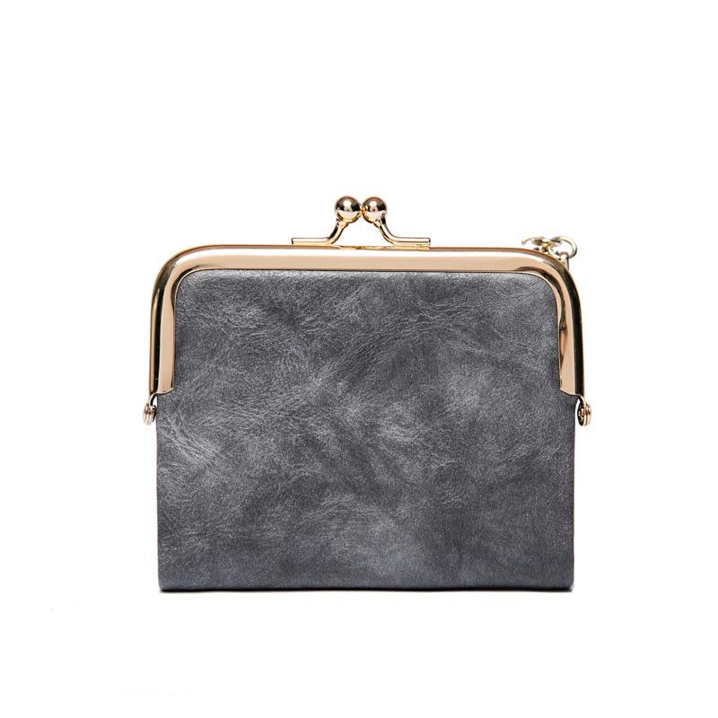 

IELGY Женский многофункциональный короткий кошелек в стиле ретро серый