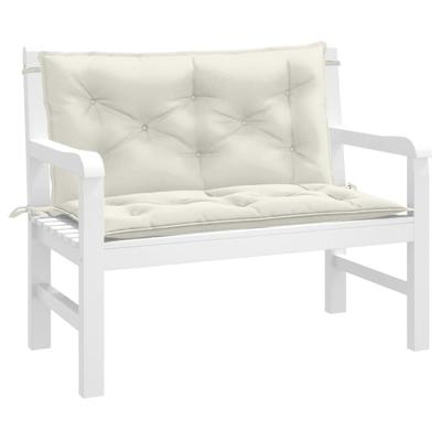 Vidaxl Garden Bench Cushions, 2 Pcs, Cream Mélange, 100X50X7 Cm