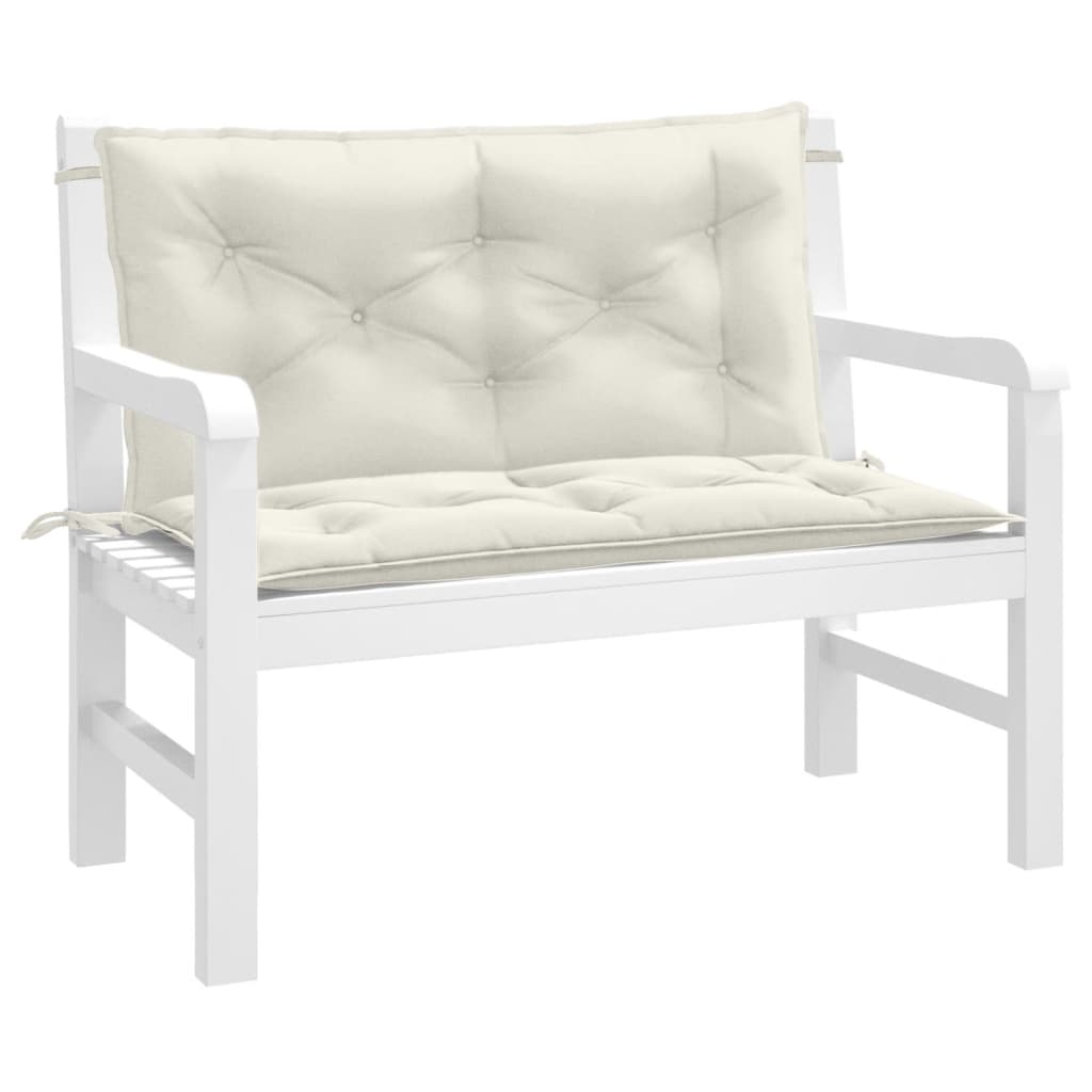 vidaXL Gartenbank-Auflagen 2 Stk. Melange Creme 100x50x7 cm Stoff creme