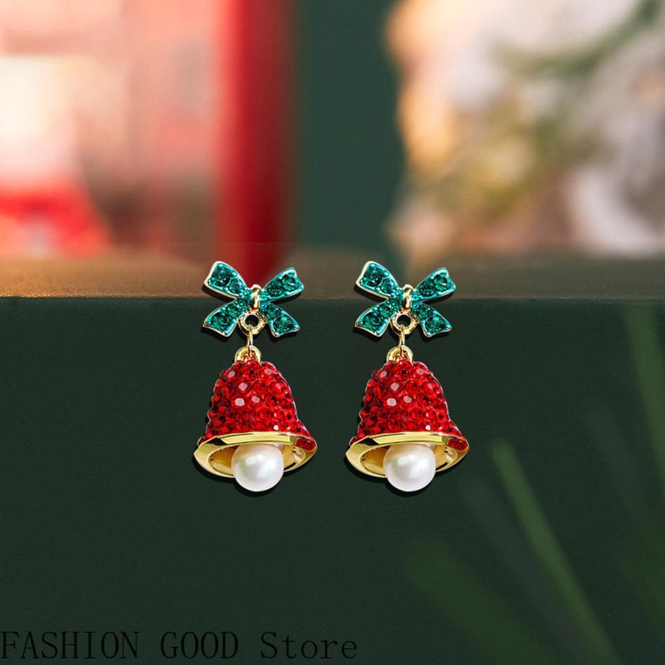 Personality Earrings New Year's Gift Red Bell Earrings With Unique Autumn And Winter Temperament High-end Atmosphere Fashionable