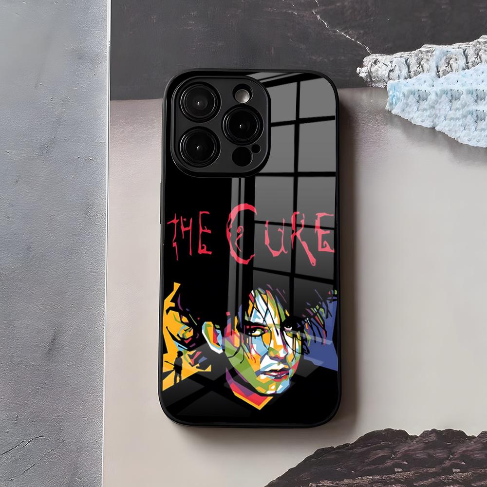 

Band THE C-CURE Phone Case For IPhone 17 Air 16 E Pro Max 15 14 13 Mini 12 Pro 11 Max Plus Black Glass Cover iPhone17
