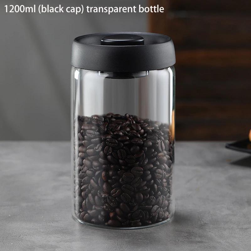 Vacuum Sealed Tank Coffee Bean Glass Sealed Jar Household Moisture-proof Air Extraction Airtight Container Coffee Storage Jar