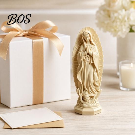 Decorative Religious Sculpture Virgin Mary Statue, Resin Sculpture, Blessed Holy Catholic Statue Mother Figurine for Home Desk Decor Faith Symbol