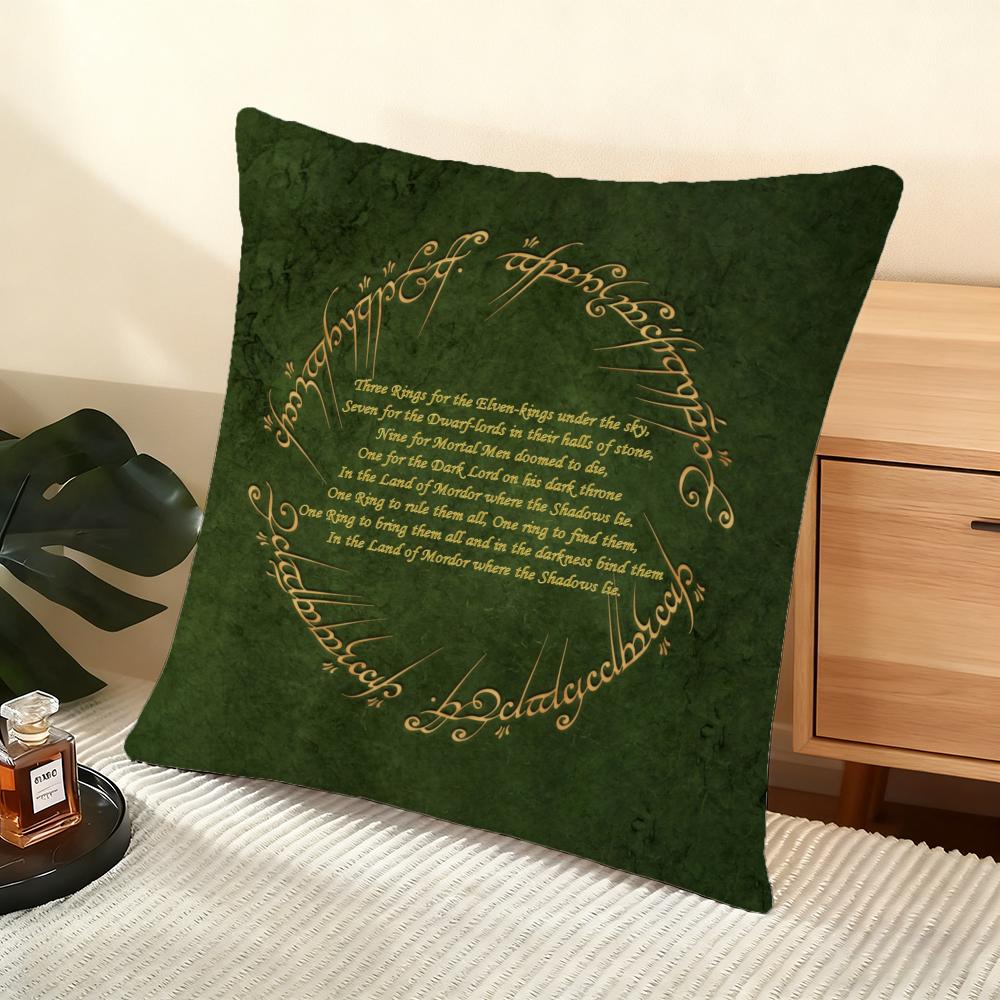 The L-Lord Of The R-Rings Cushion Cover Soft Short Plush Pillow Cover Smooth Cozy Texture Aesthetic Cushion Case Home Decor
