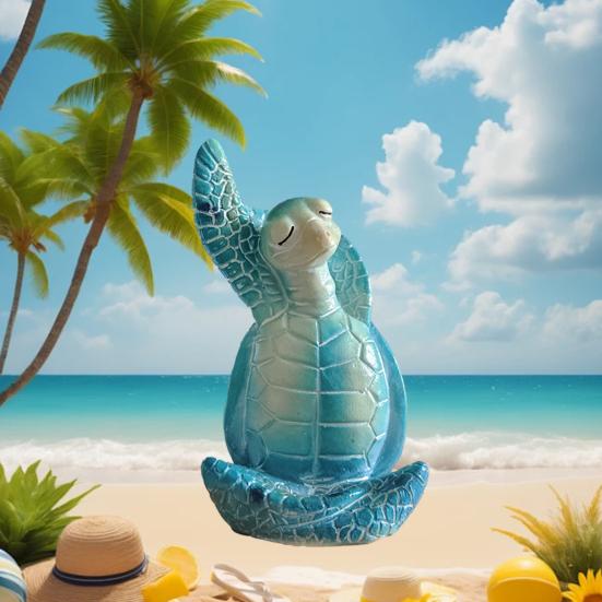 Ornament Broască Țestoasă Meditație Yoga Figurina Statuetă Sculptură Animal Interior