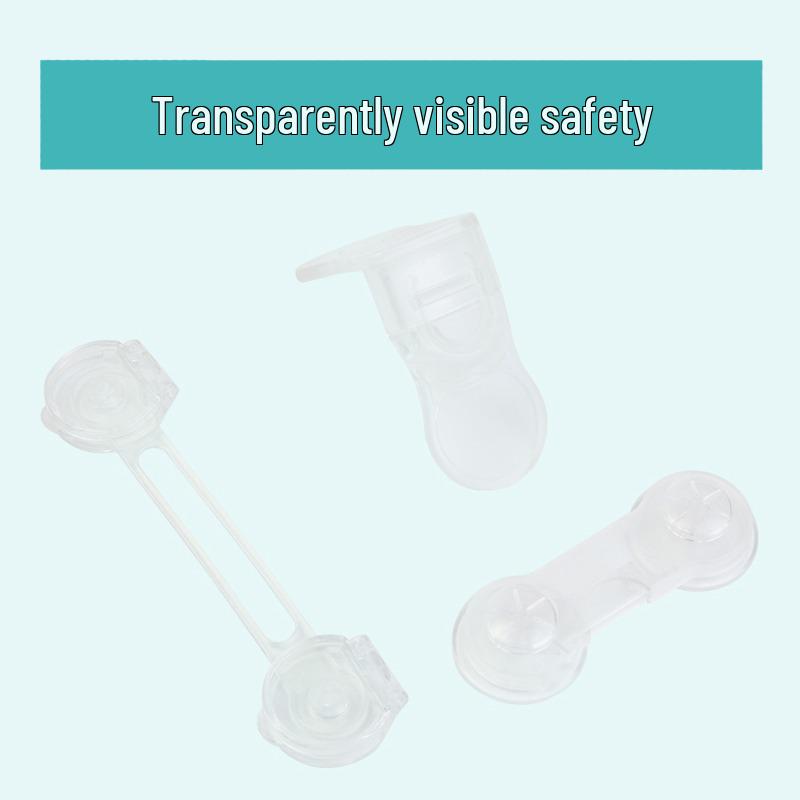 Children's Adjustable Safety Lock for Drawers, Cabinets, and Refrigerators - Anti-Pinch, Transparent, Baby-Proof Latch.